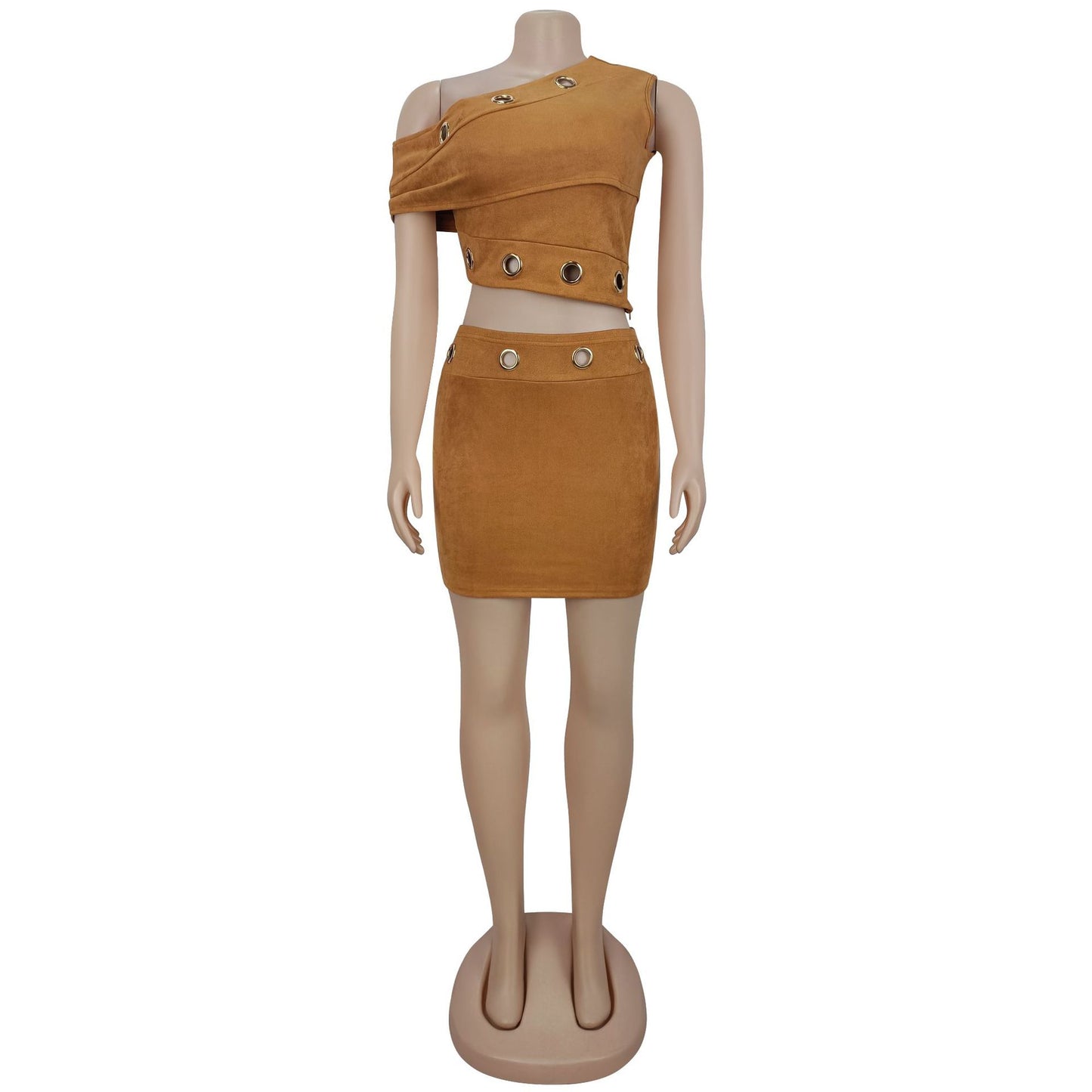 MB1624 Women's Crop Top and High Waisted Bodycon Mini Skirt 2 Piece Set