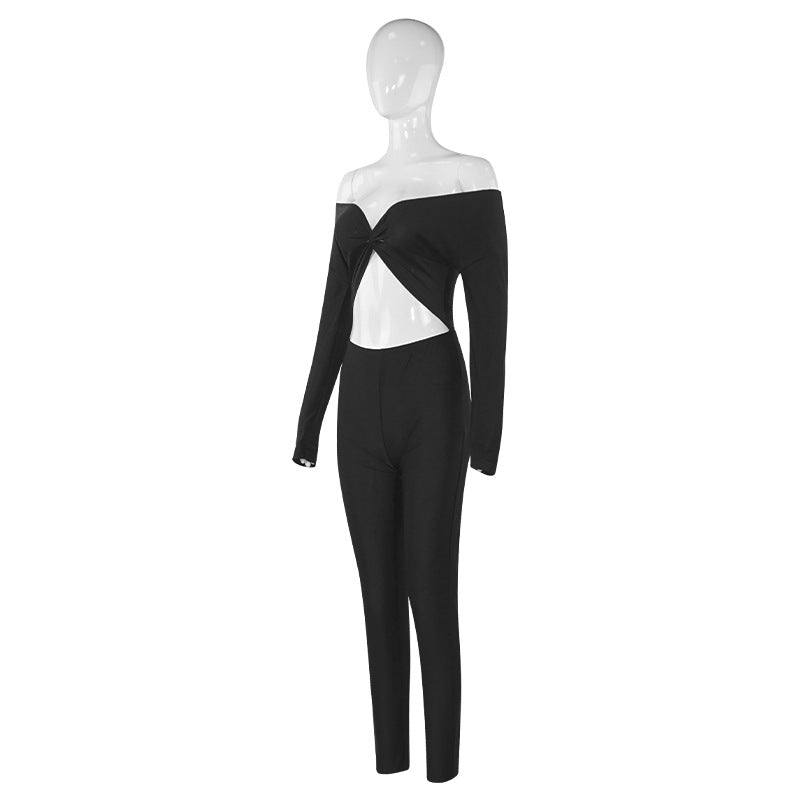MB1304 V-neck High Waist Jumpsuit