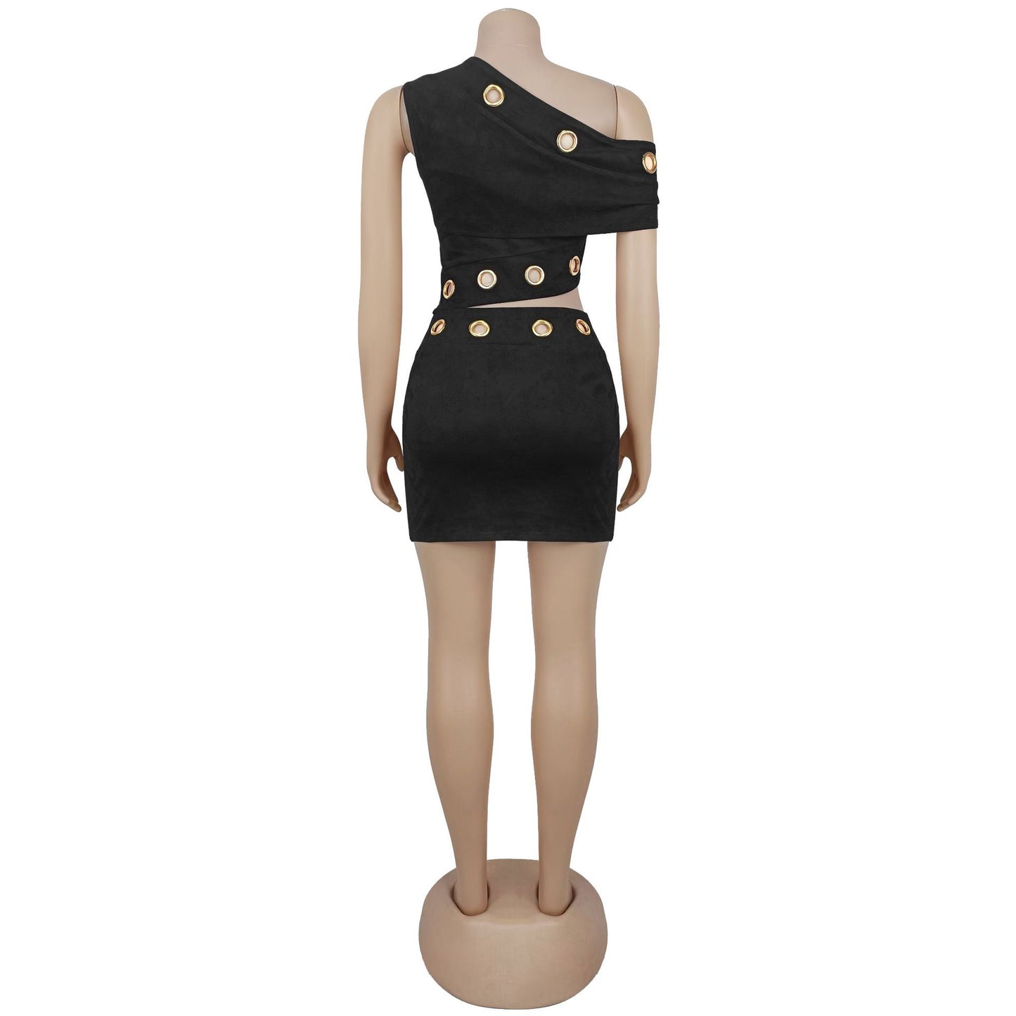 MB1624 Women's Crop Top and High Waisted Bodycon Mini Skirt 2 Piece Set