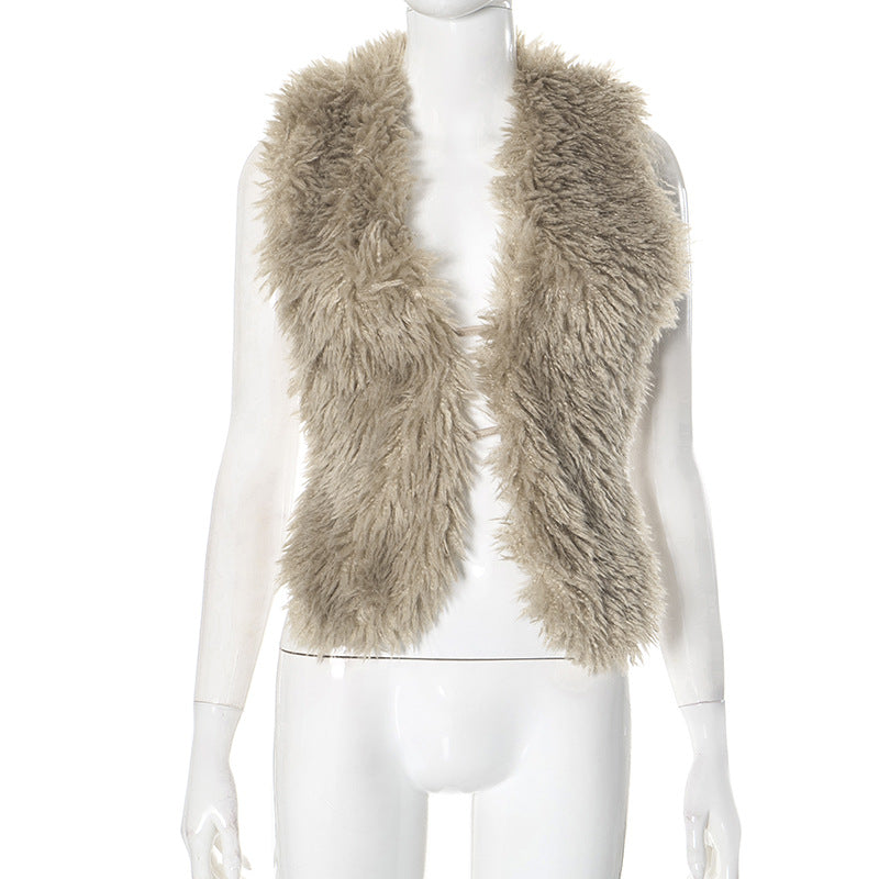 MB1059  Women's Backless Fur Vest