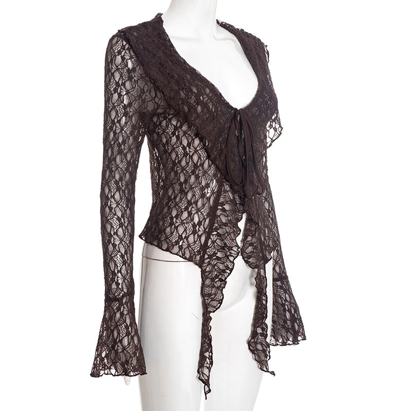 MB1439 Women's Bell Sleeve Lace Top