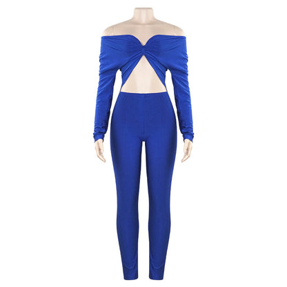 MB1304 V-neck High Waist Jumpsuit
