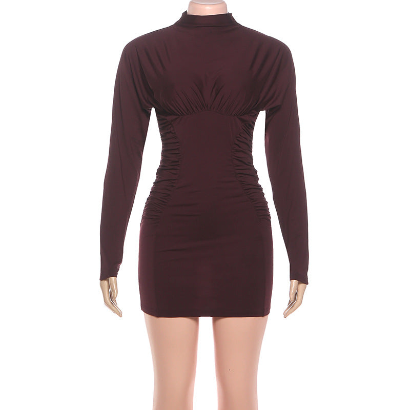 MB1812 Women's Ruched Mini Dress - Bodycon Party Dress
