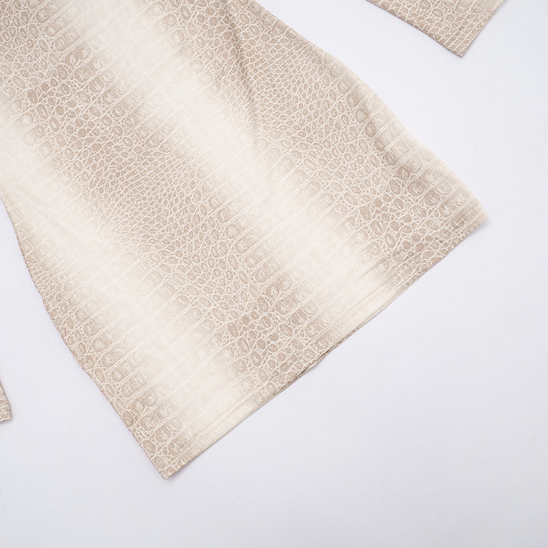 MB10128 Women's Snake Print Mock Neck Long Sleeve Mini Dress