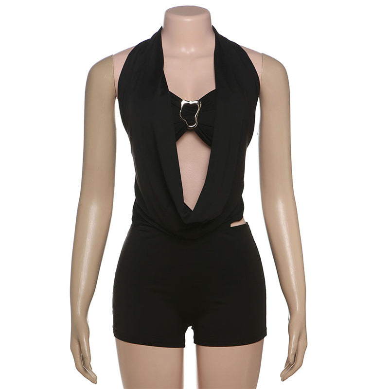 MB1503 Bodycon 2-Piece Set: Tube Top and Halter Romper