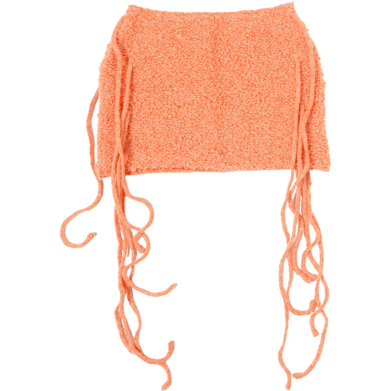 MB1504 Knit Fringe Bodycon Mini Skirt for Party