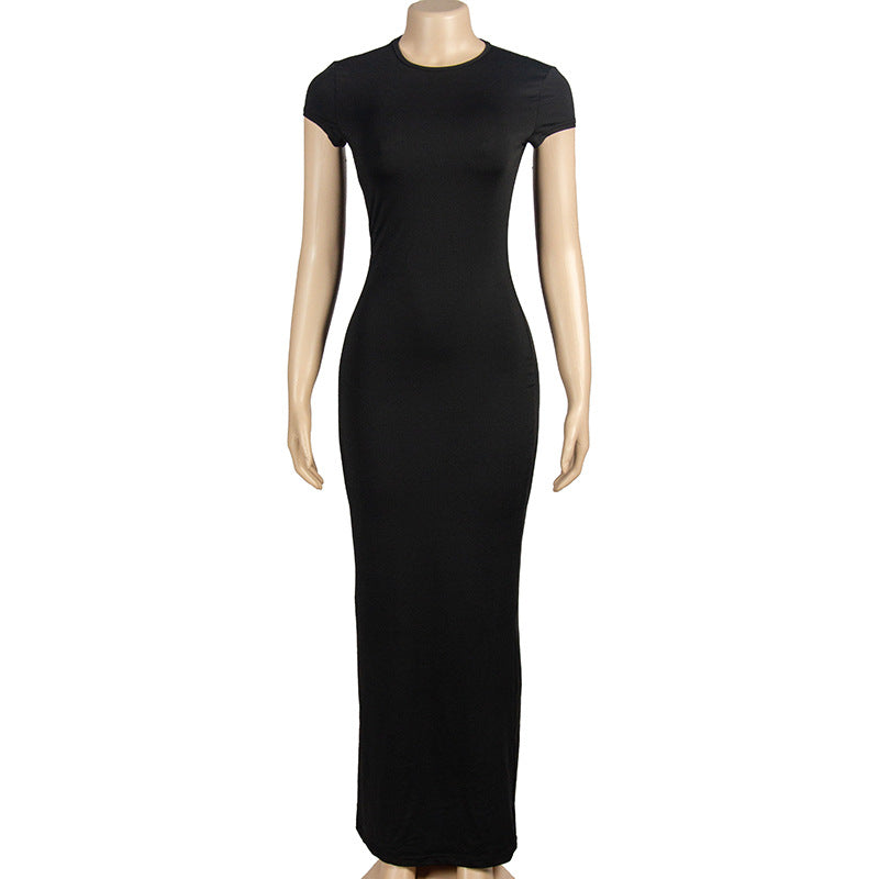 MB1305 Short Sleeve Long Dress
