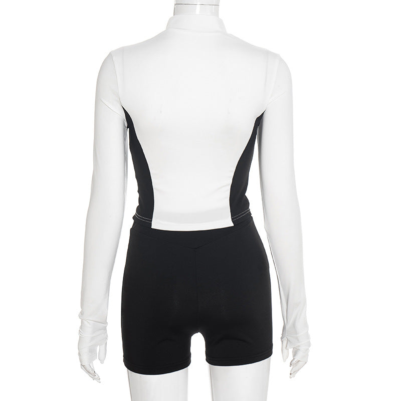 MB1029 Color-Block Two-Piece Set for Women