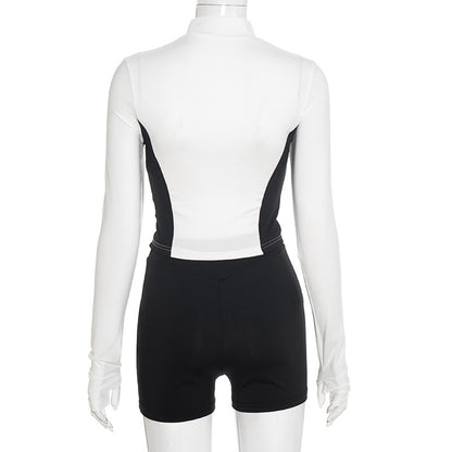 MB1029 Color-Block Two-Piece Set for Women