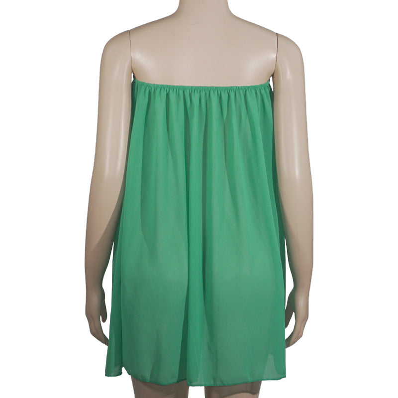 MB1310 Solid Color Short Dresses