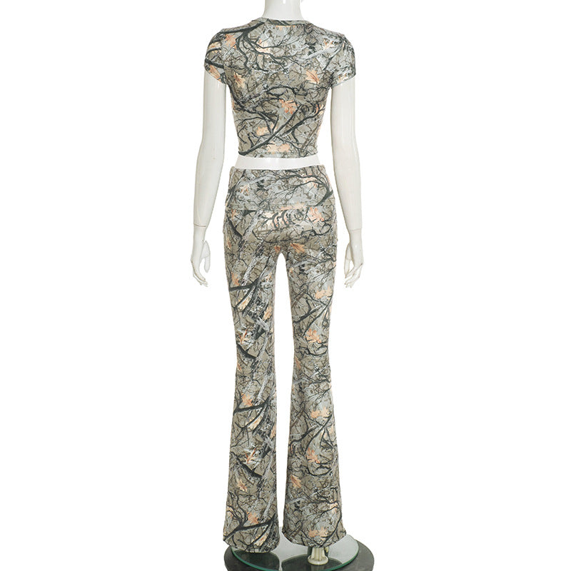 MB10112 2-Piece Outfit - Cropped Top & Flared Pants