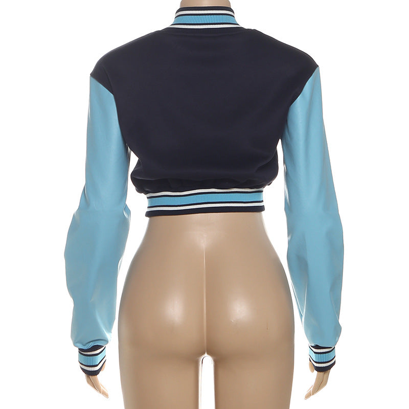 MB1123 Cropped Baseball Jacket