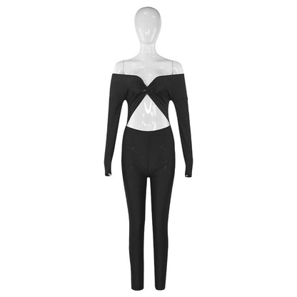 MB1304 V-neck High Waist Jumpsuit
