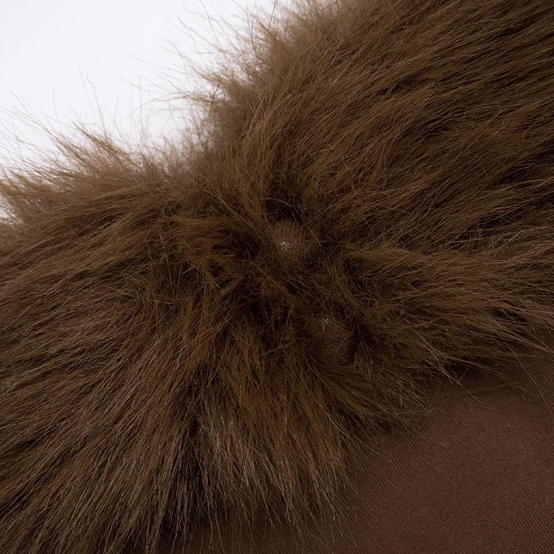 MB1092 Faux Fur Halter Backless Crop Top for Women