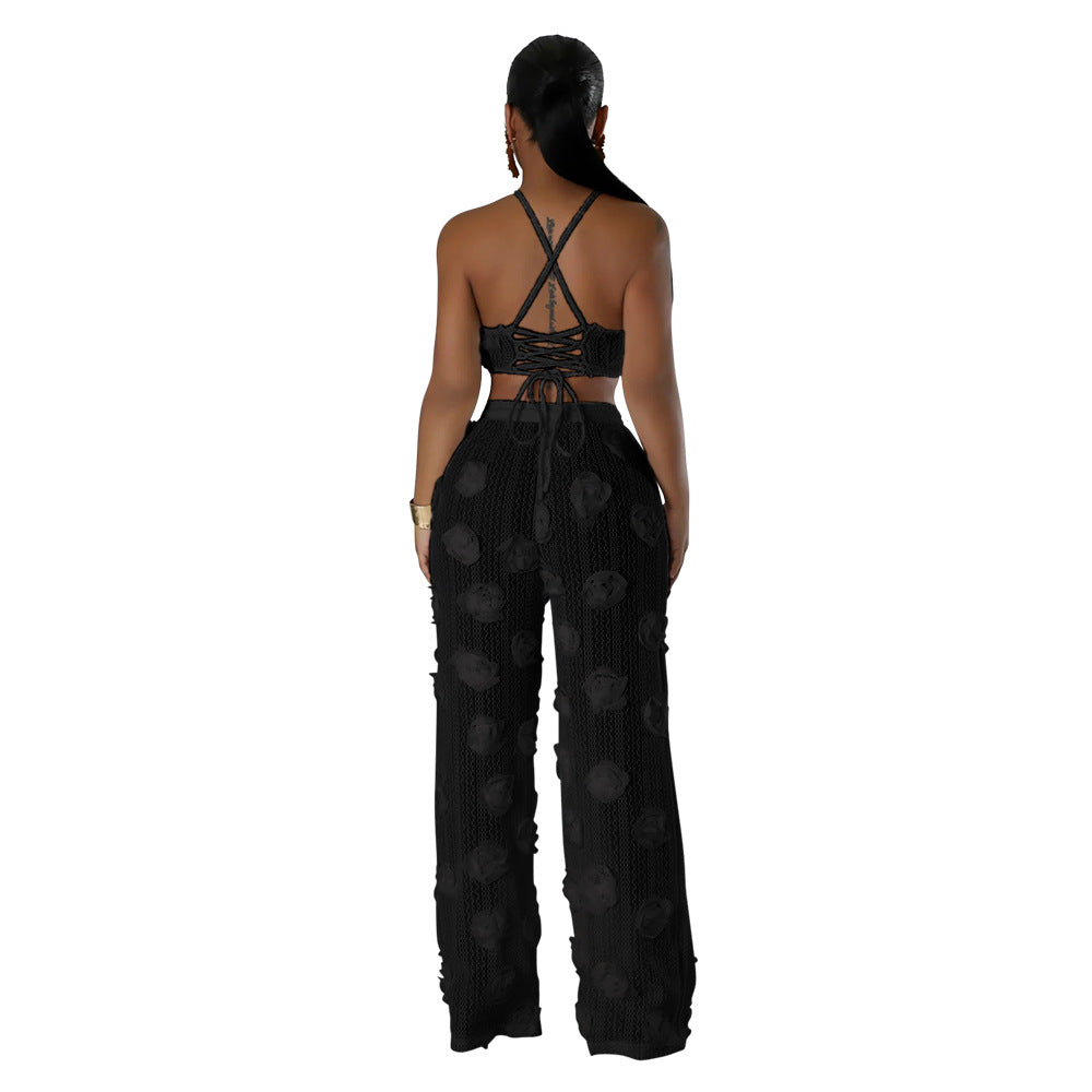 MB1214 Sheer 3D Rose Two Piece Set