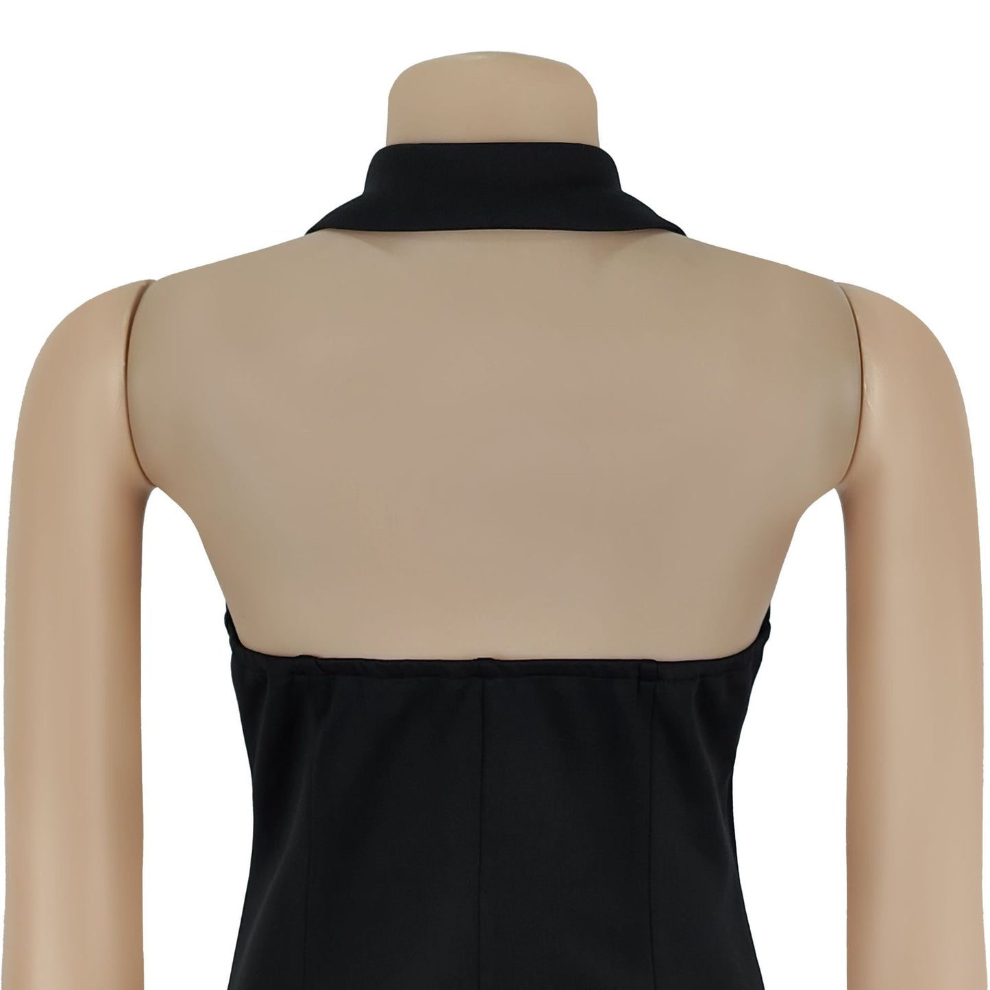 MB1615 Halter Blazer-Style Mini Dress with Gold Buttons