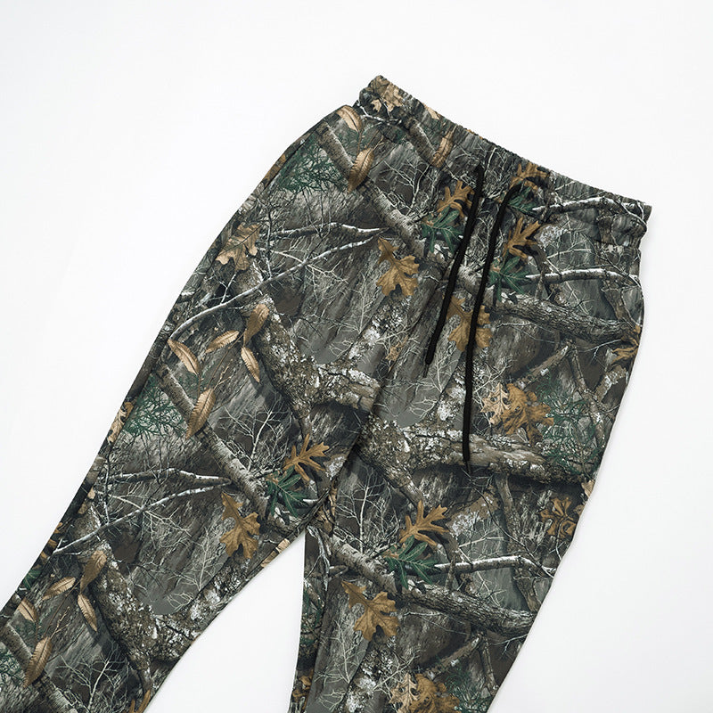 MB10126 Vintage Leaf & Tree Camo Micro Flare Pants