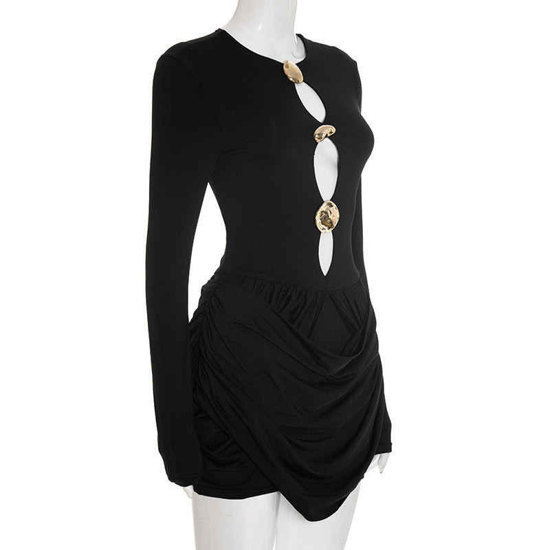 MB1423 Long Sleeve Cutout Mini Dress for Women