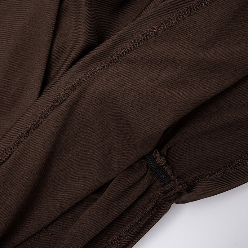 MB1442 Women's Ruched Draped Mini Dress with Long Sleeves