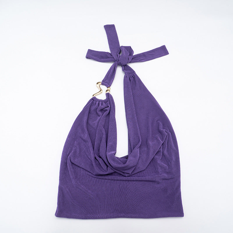 MB1055 Women's Draped Neck Top and Skinny Pants Two-Piece Set