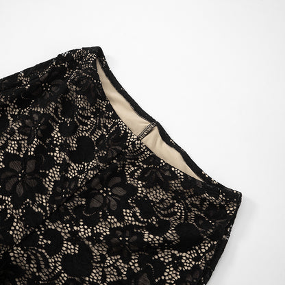 MB1010 Two Piece Black Lace Outfit for Woman