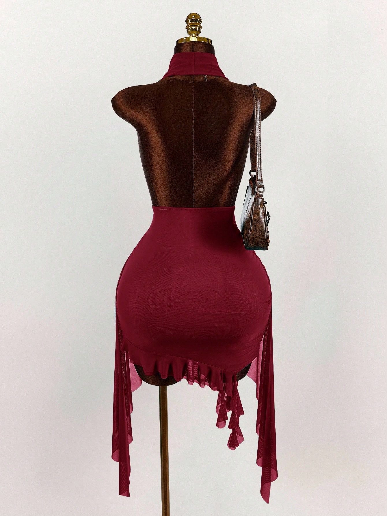 MB2003  Halter Backless Ruched Bodycon Mini Dress - Sexy Cutout Party Dress for Women 