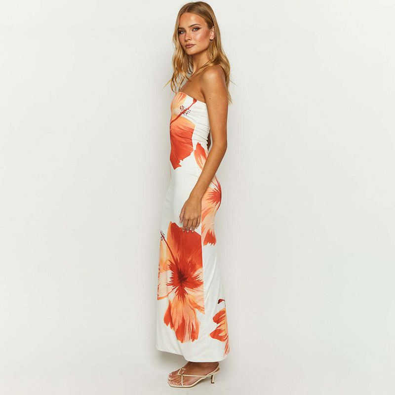 MB1034 Strapless Floral Maxi Dress for Women
