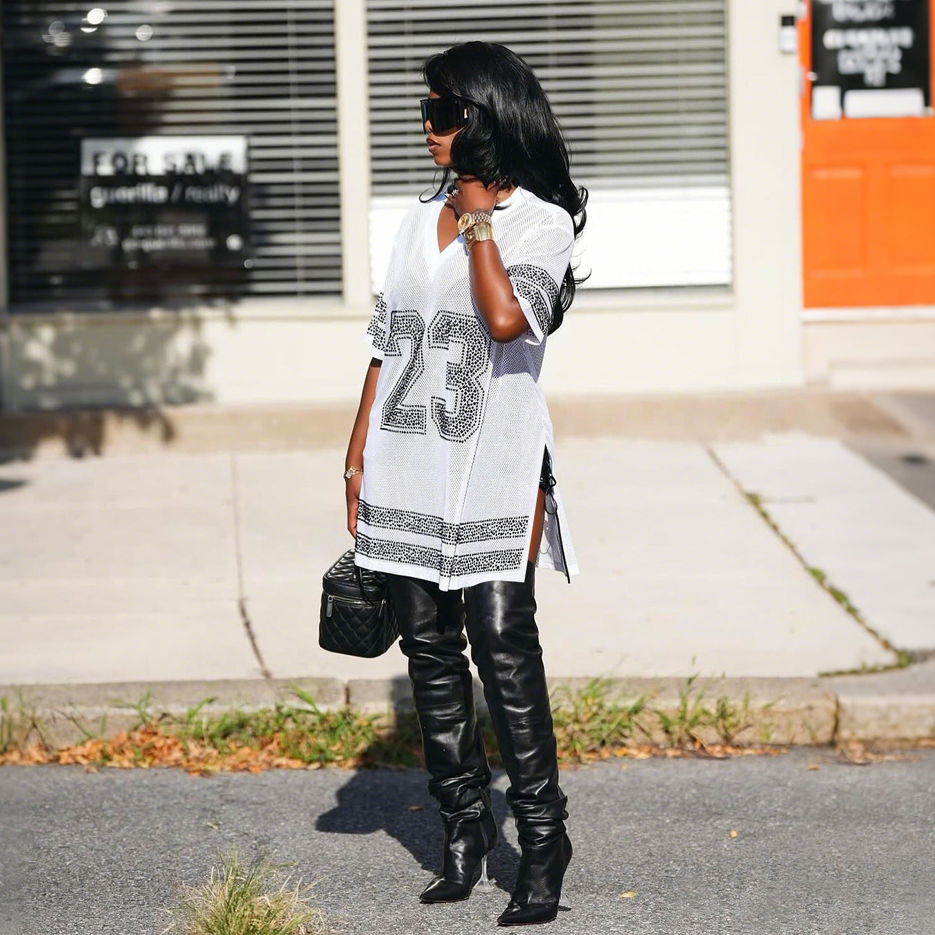 MB1205 Women's Mesh Rhinestone T-Shirt