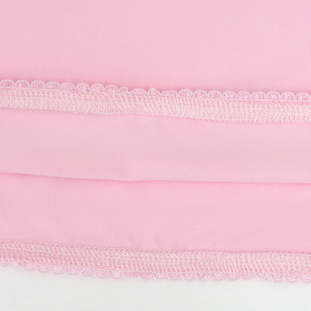 MB1322 Pink Long Sleeve Crop Top & Mermaid Maxi Skirt Set