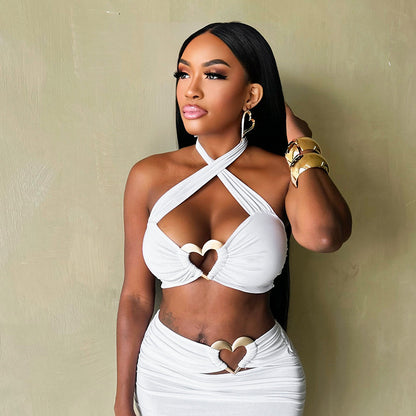 MB1011 Crop Top and Mini Skirt Two Piece Set