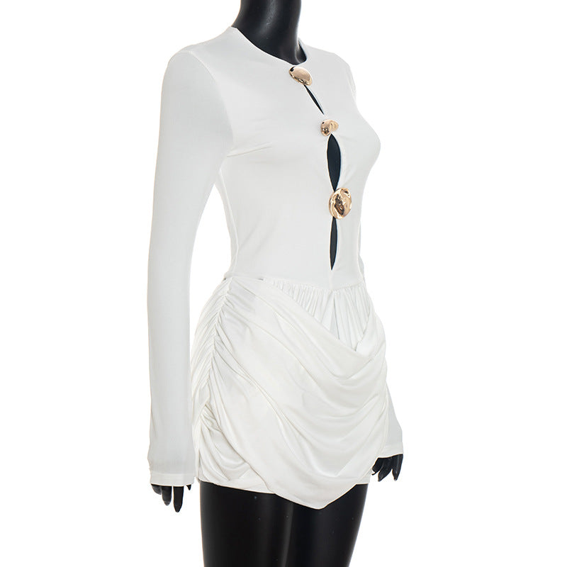 MB1423 Long Sleeve Cutout Mini Dress for Women