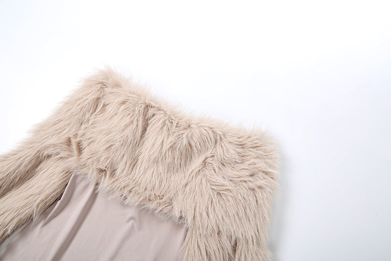 MB1145 Women’s Faux Fur Long Sleeve Jumpsuit