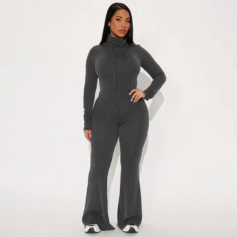 MB1097 Ribbed Two-Piece Set for Women