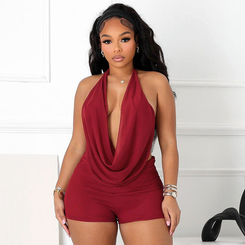 MB1015 Woman Sleeveless Top and Shorts Two-Piece Set