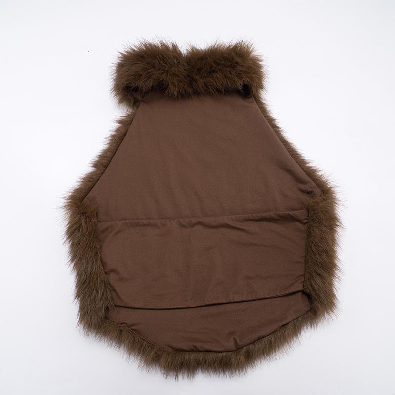 MB1092 Faux Fur Halter Backless Crop Top for Women