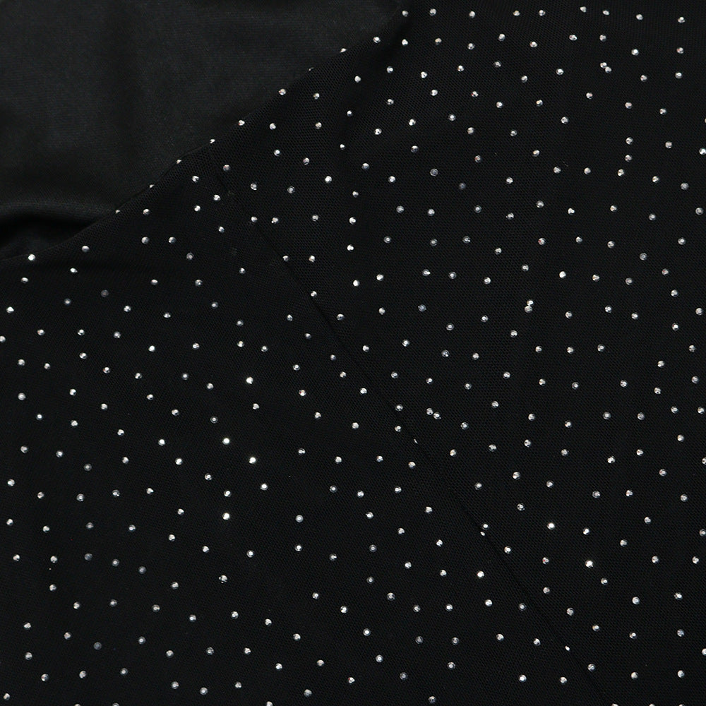 MB1225 Rhinestone Spaghetti Strap Bodycon Maxi Dress