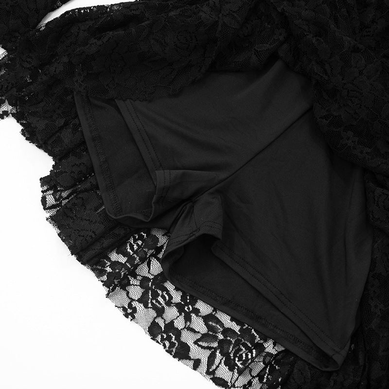 MB10118 Lace Dress with Bell Sleeves - Women's Party Outfit