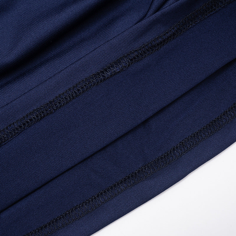 MB1414 Navy Blue Ruched Bodycon Mini Dress for Women