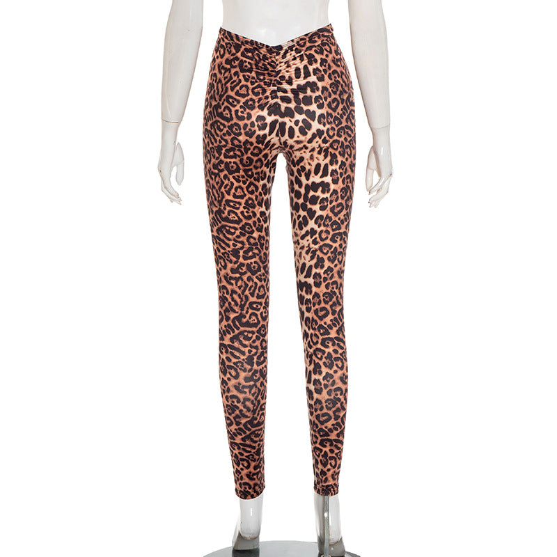 MB1074 Leopard Print Skinny Pants for Women