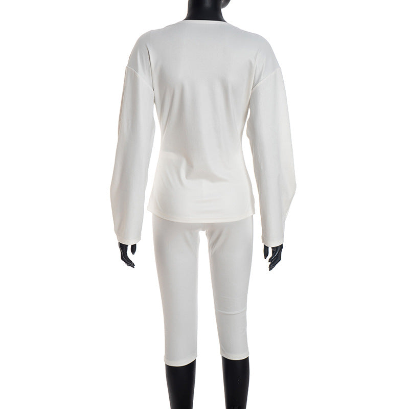 MB10130 Women's Crop Blazer & Capri Pants Two Piece Set