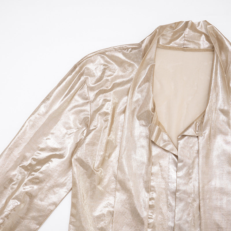 MB1070 Women's Shiny Satin Two-Piece Set