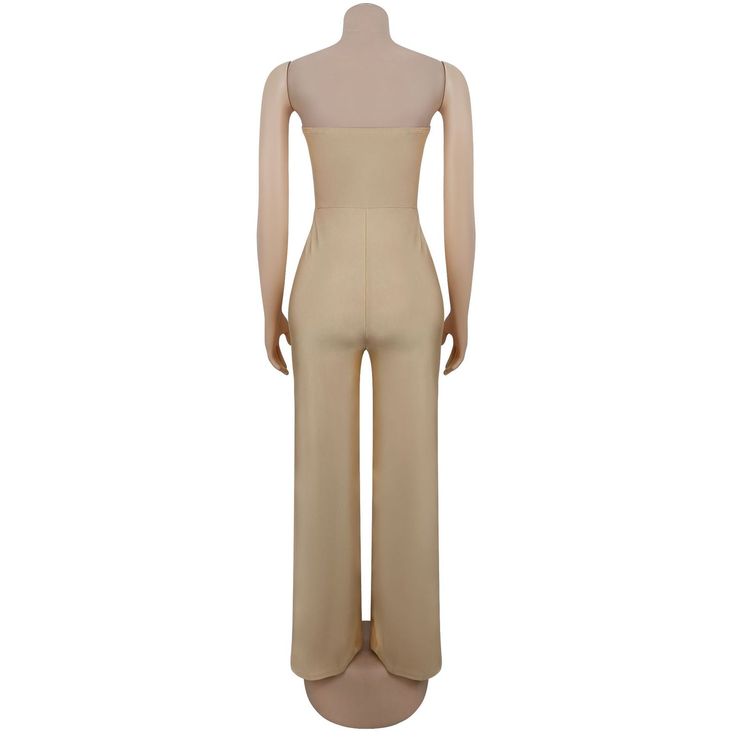 MB1625 Women's Bandeau Cut Out Jumpsuit with Gold Buckle