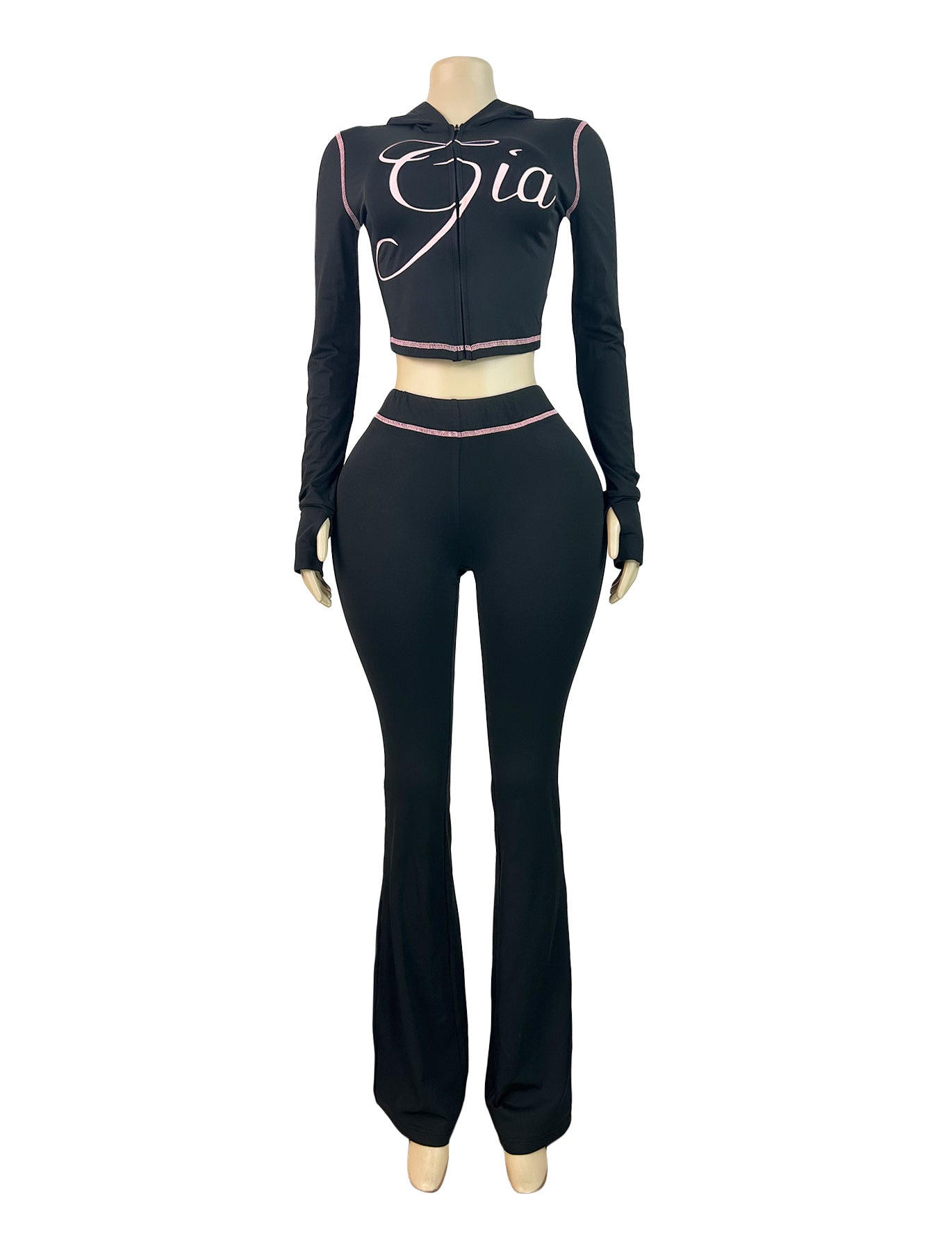 MB1717 Women’s Cropped Hoodie Tracksuit Set