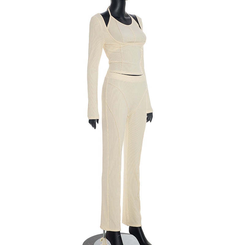 MB1086 Women's 3 Piece Ribbed Outfit Set