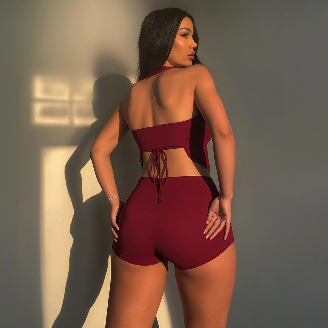 MB1503 Bodycon 2-Piece Set: Tube Top and Halter Romper