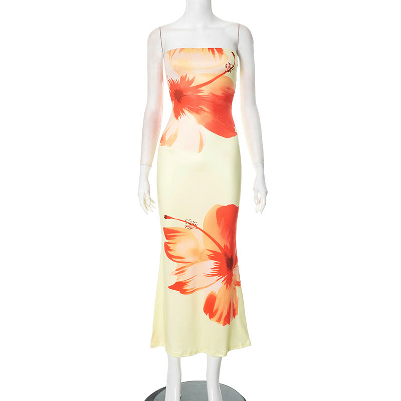 MB1034 Strapless Floral Maxi Dress for Women