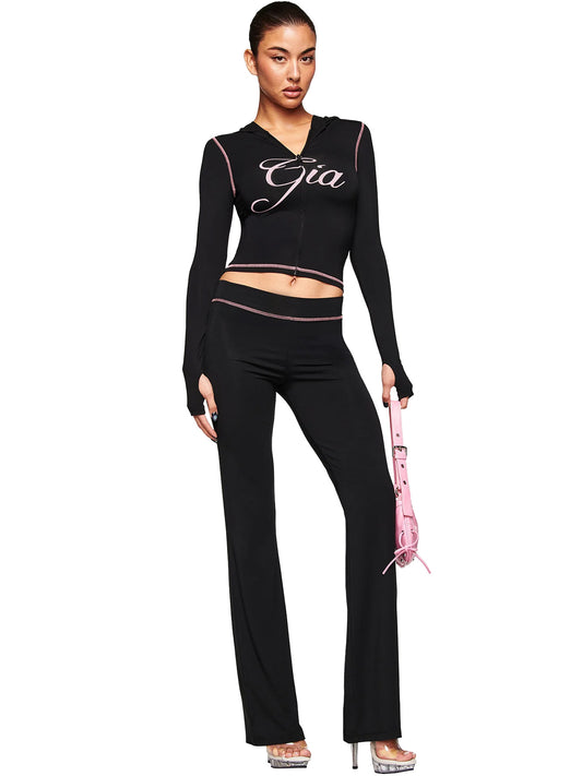 MB1717 Women’s Cropped Hoodie Tracksuit Set