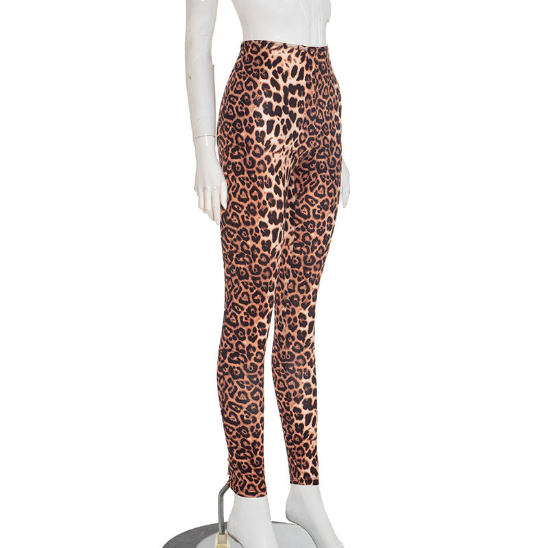 MB1074 Leopard Print Skinny Pants for Women