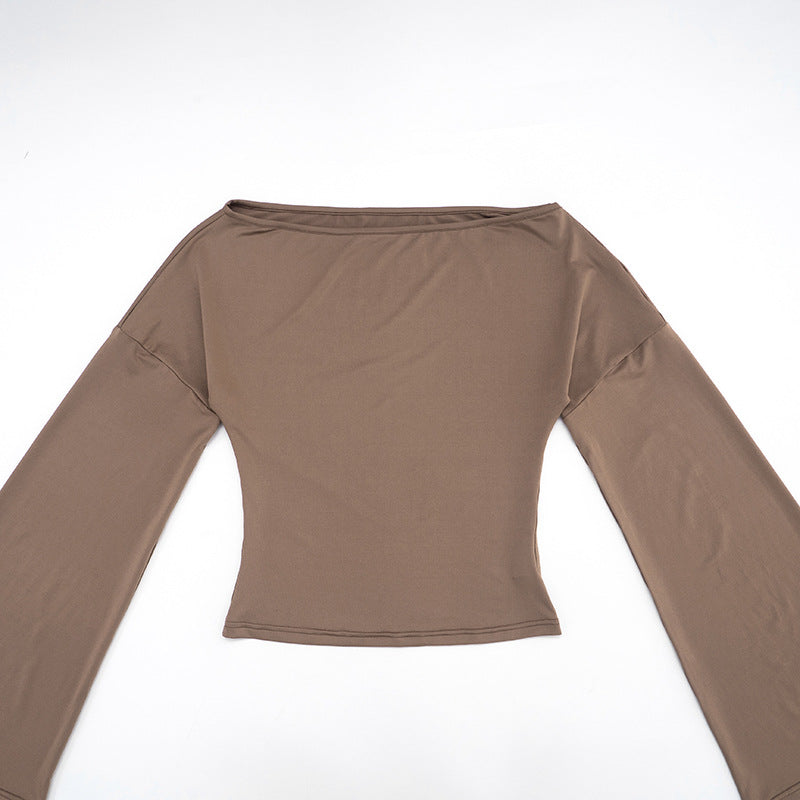 MB1404 Solid Color Top & Tie-Front Capri Pants 2-Piece Set for Women