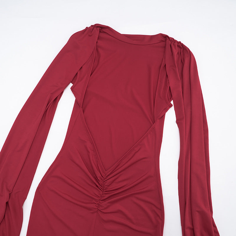 MB10111 Cape Sleeve Maxi Dress